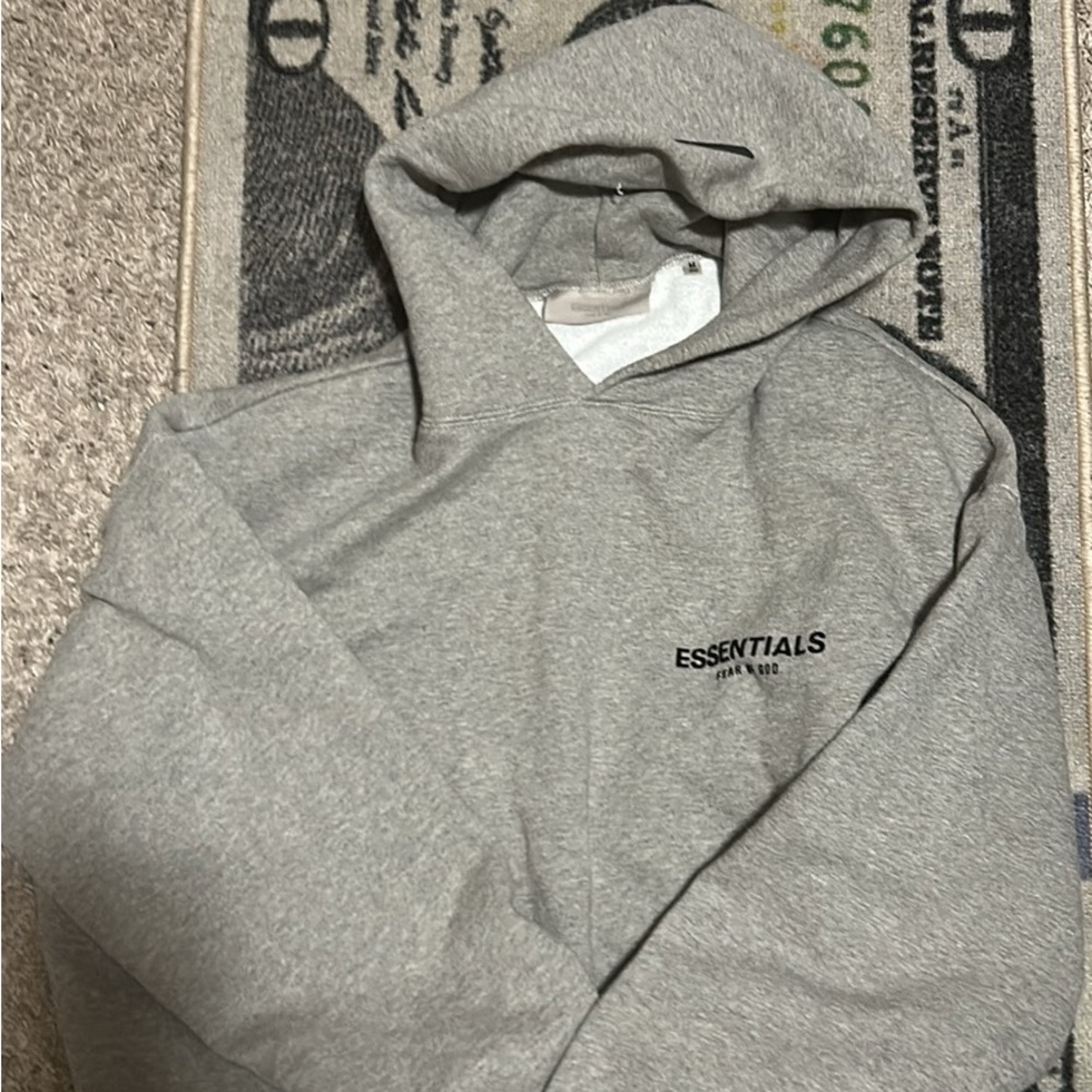 Essentials Heather Gray Men's Hoodie